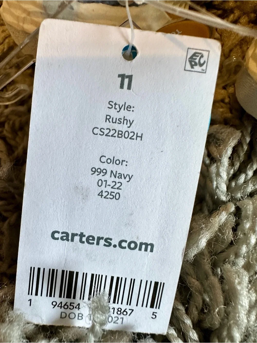 Carter's Deep Blue Knit Slip-On Sneakers for Kids